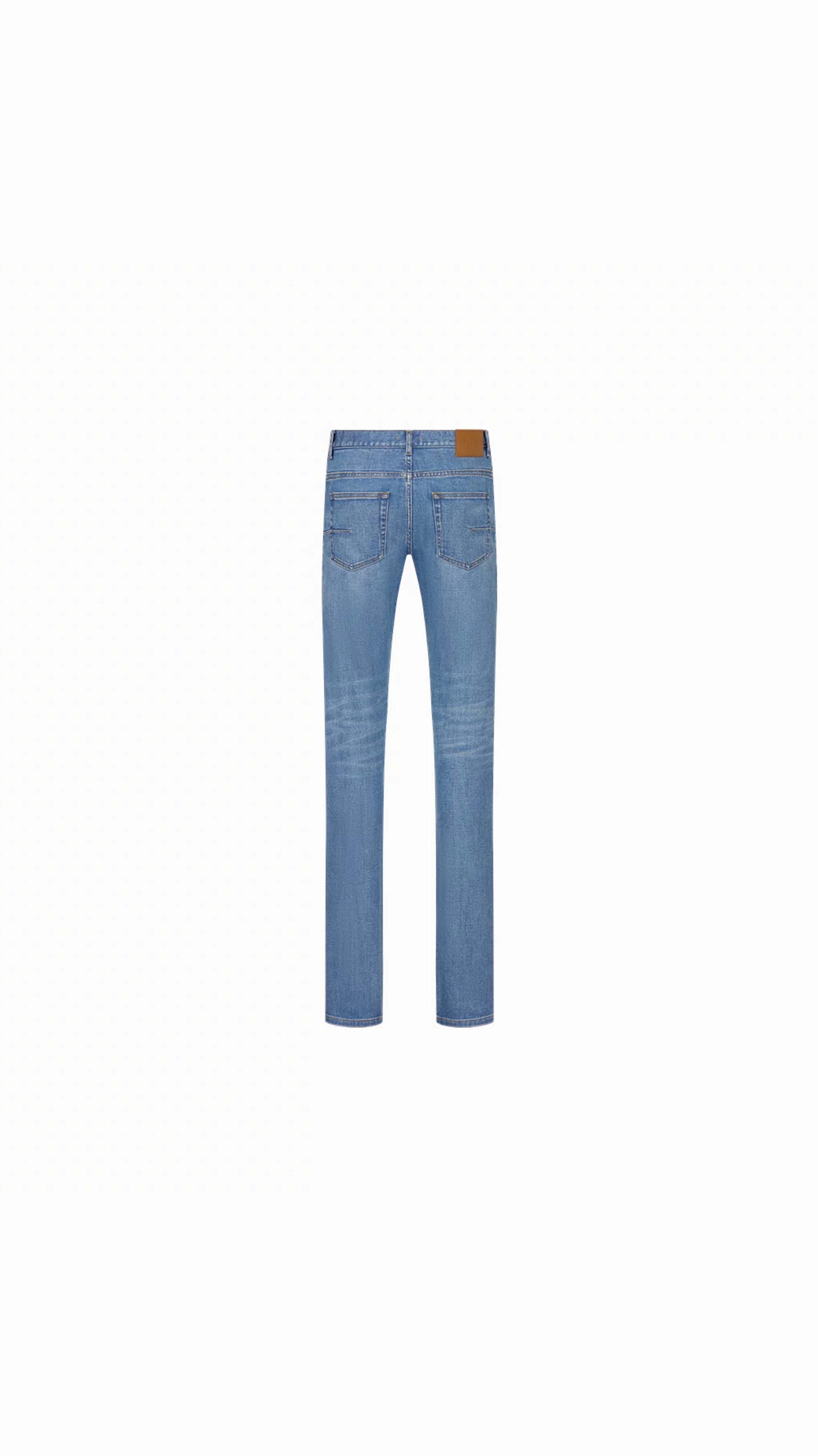 Long Slim-Fit Jeans - Blue Cotton