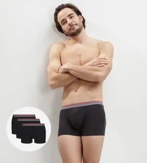 Lot de 3 boxers coton stretch Noir pour homme Daily Colors
