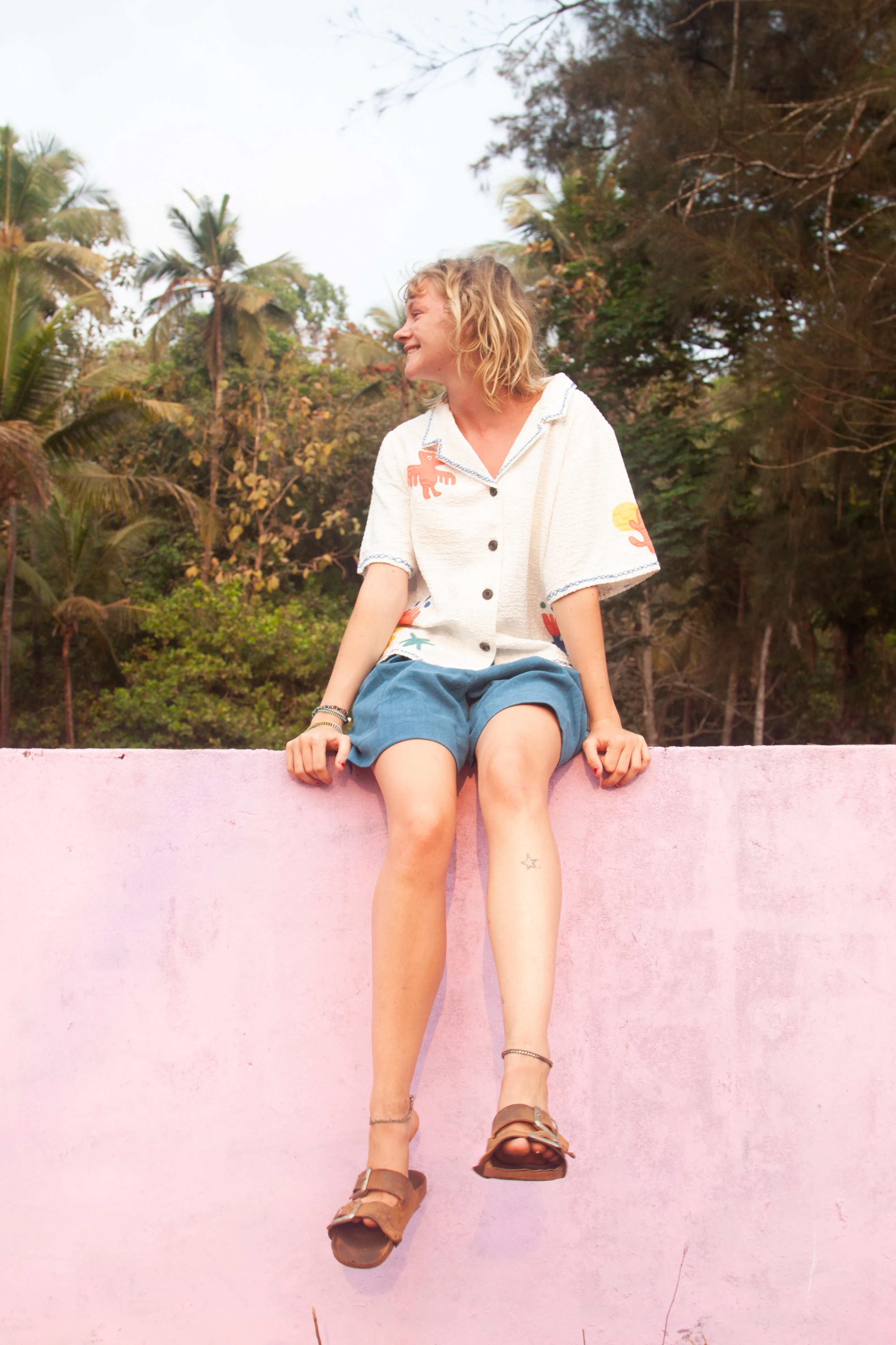 Lowie White Applique Etta Shirt