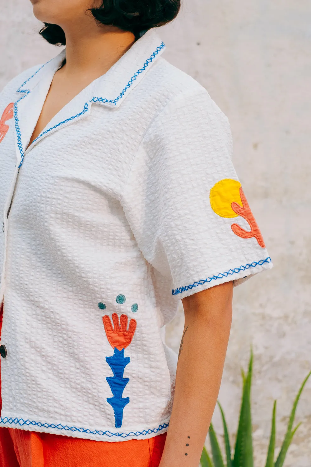 Lowie White Applique Etta Shirt