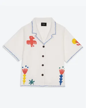 Lowie White Applique Etta Shirt