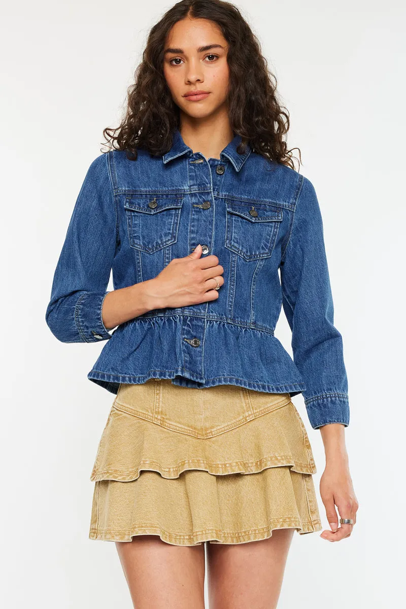 Marilou Peplum Denim Jacket