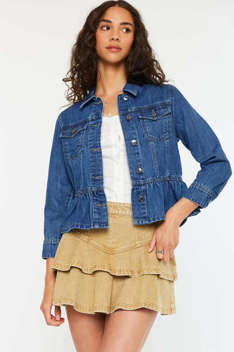 Marilou Peplum Denim Jacket