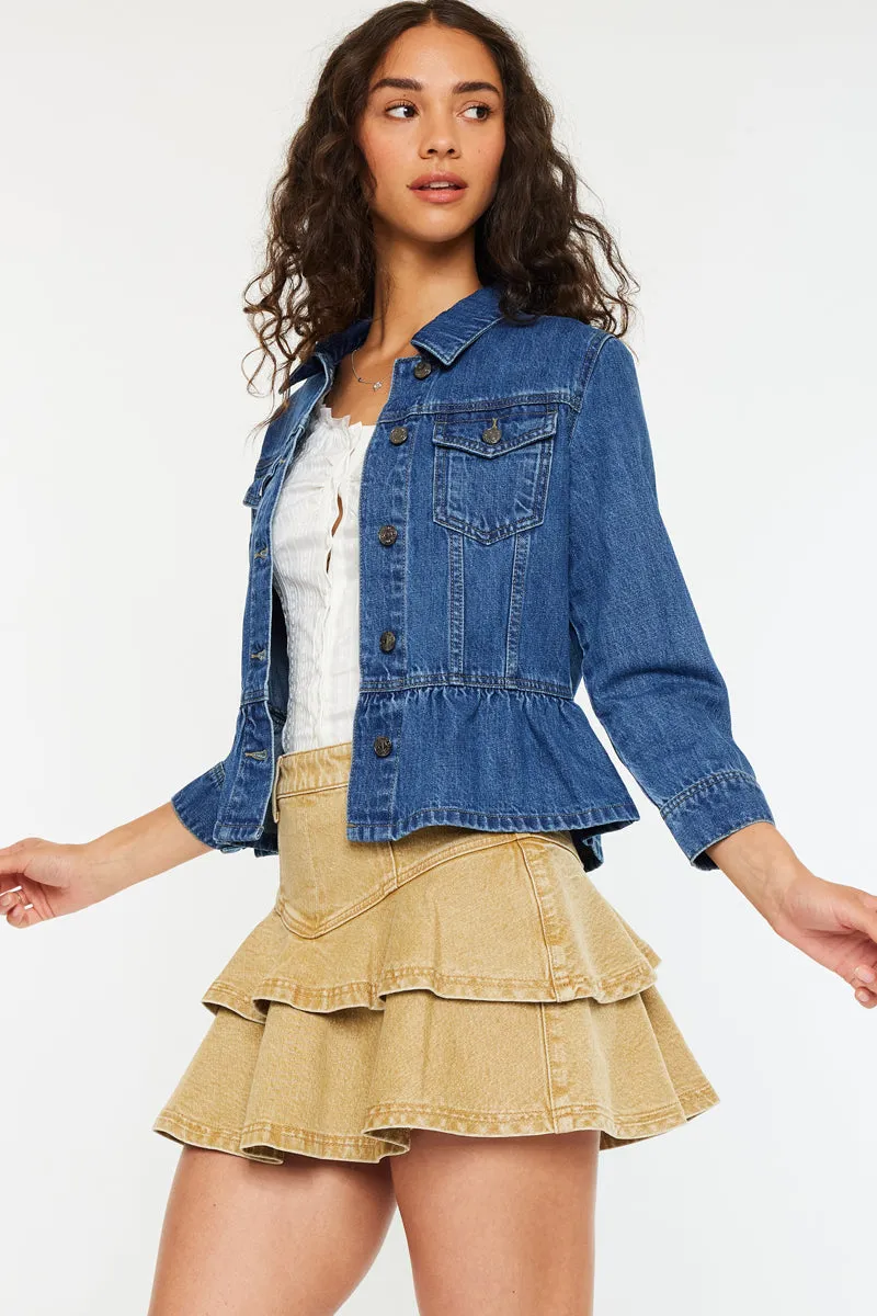 Marilou Peplum Denim Jacket