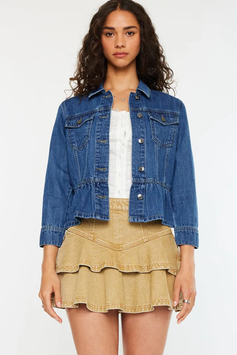 Marilou Peplum Denim Jacket