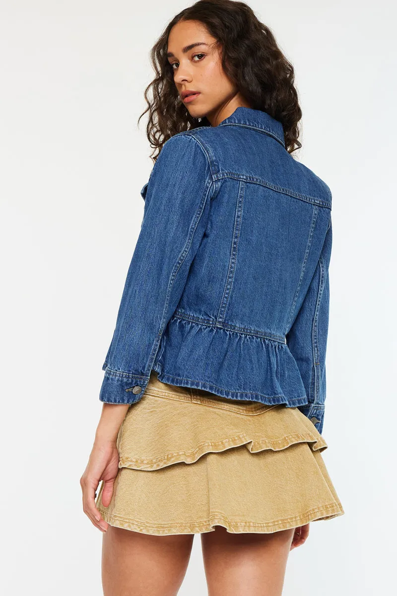 Marilou Peplum Denim Jacket