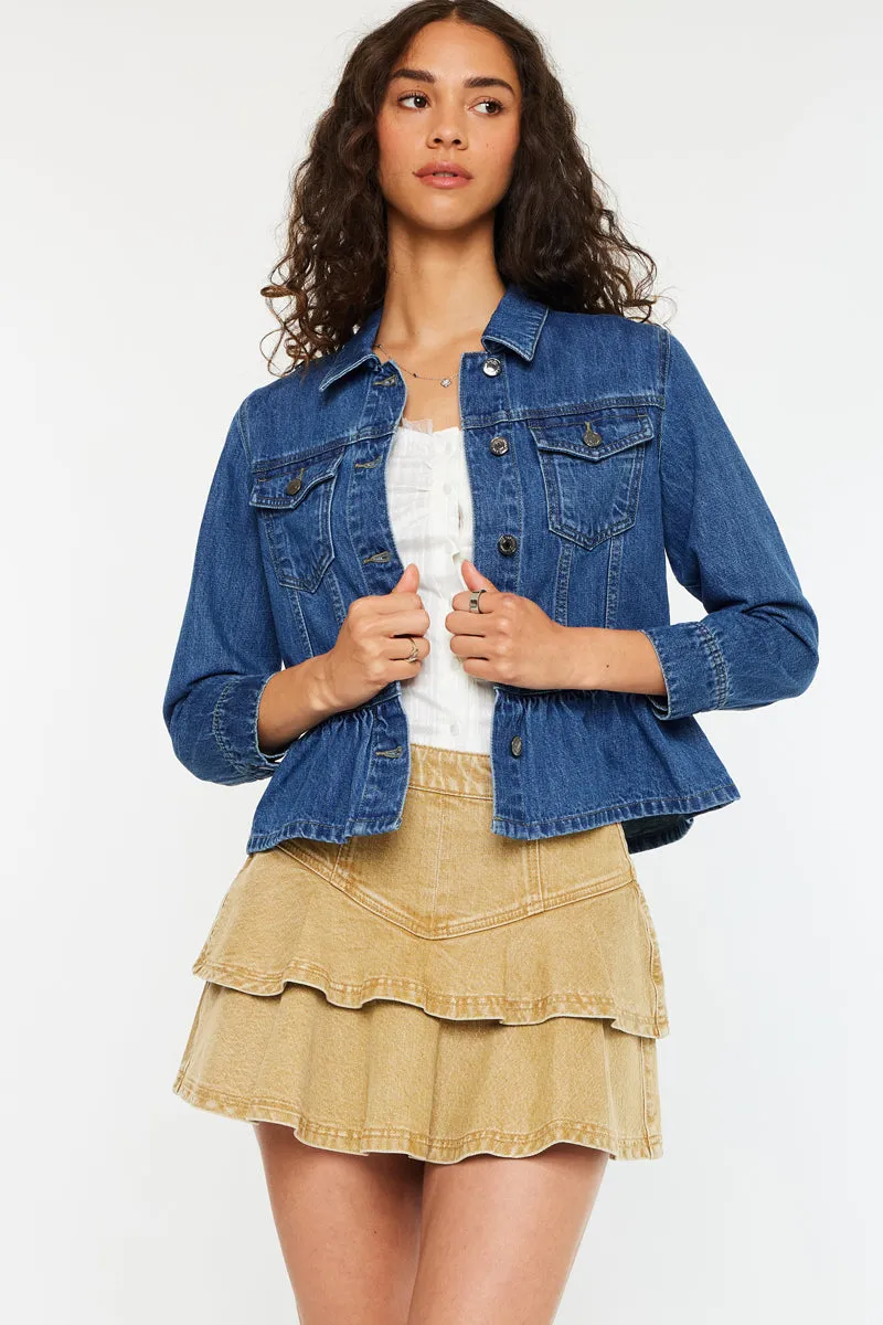 Marilou Peplum Denim Jacket
