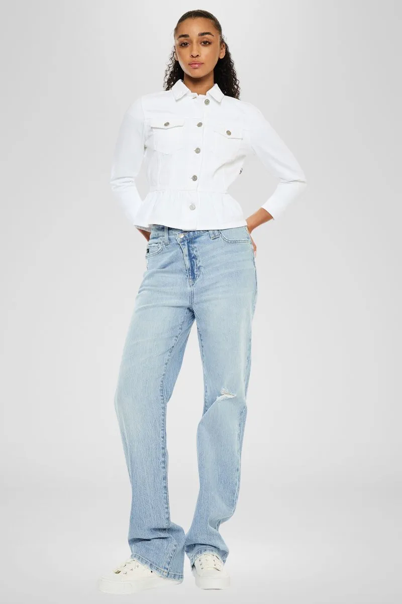 Marilou Peplum Denim Jacket