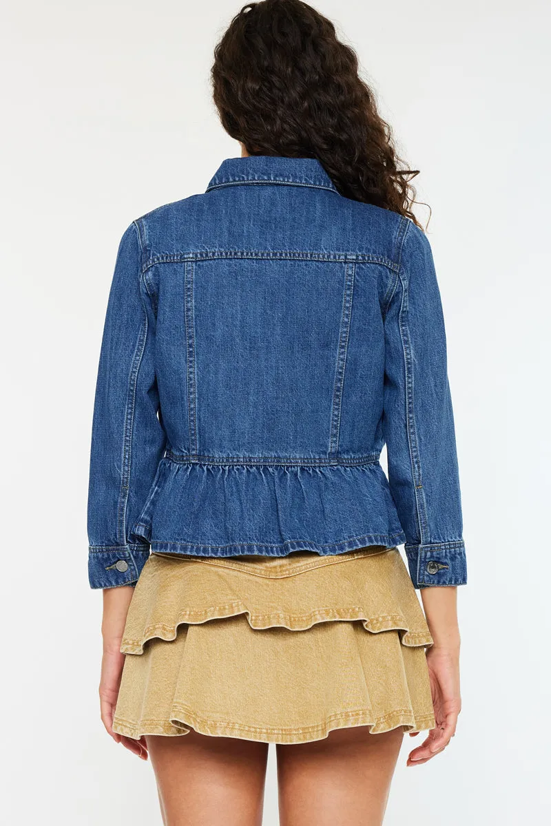 Marilou Peplum Denim Jacket