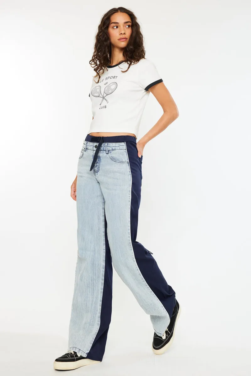 Miranda High Rise Pull On Wide Leg Jeans
