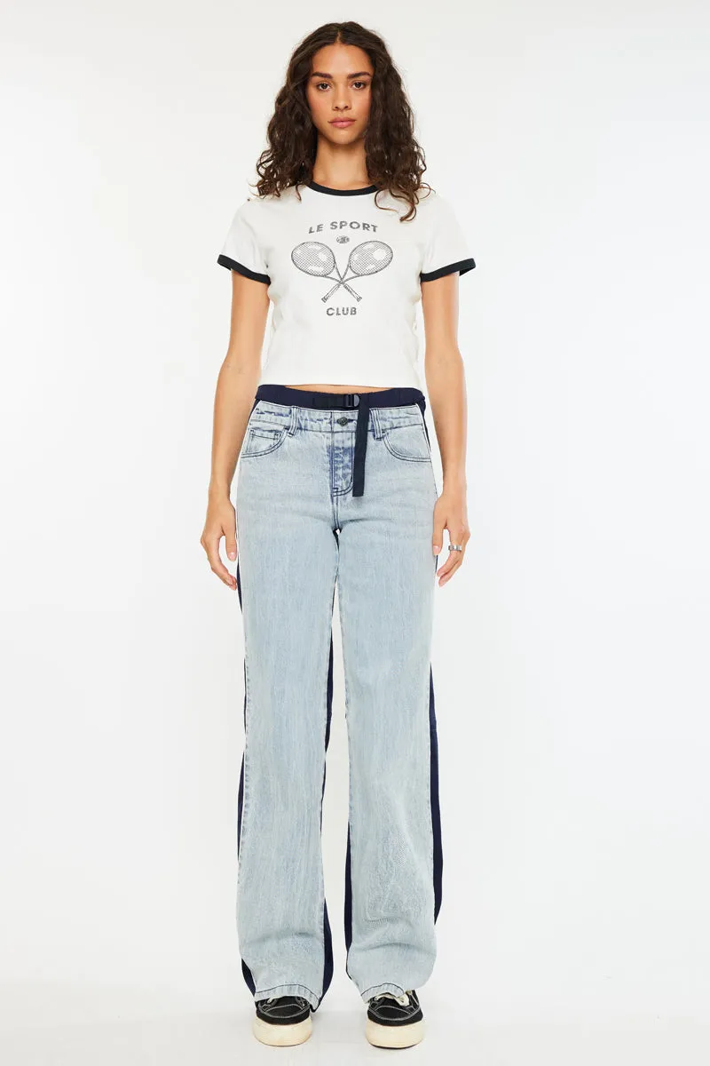 Miranda High Rise Pull On Wide Leg Jeans