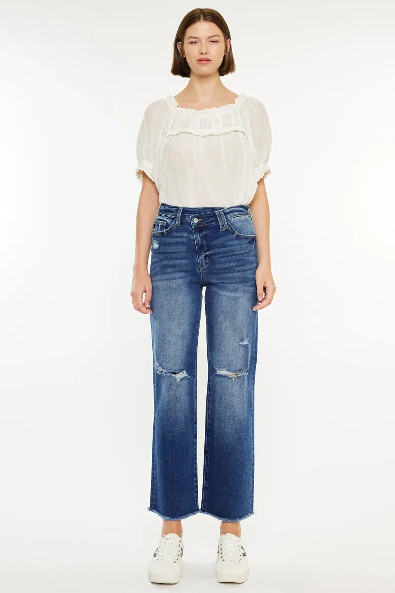 Mollie Essentials High Rise 90's Criss Cross Jeans