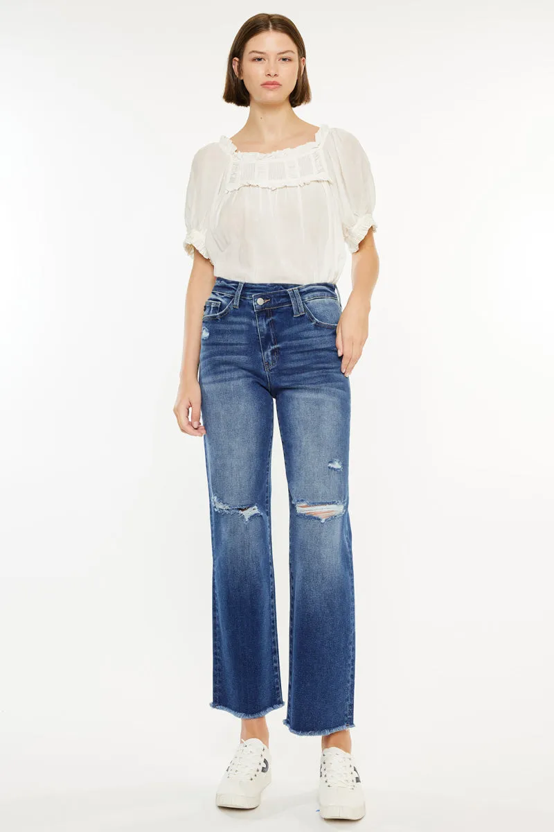 Mollie Essentials High Rise 90's Criss Cross Jeans