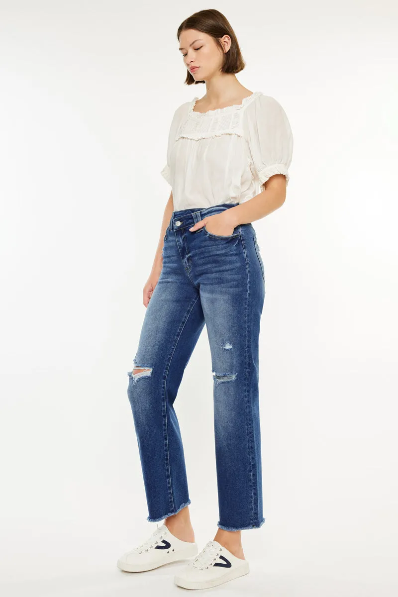 Mollie Essentials High Rise 90's Criss Cross Jeans