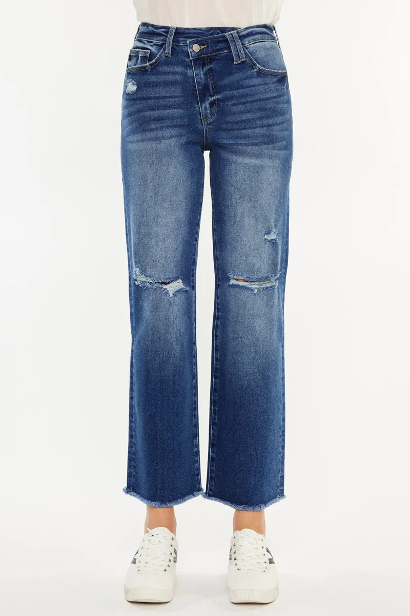 Mollie Essentials High Rise 90's Criss Cross Jeans