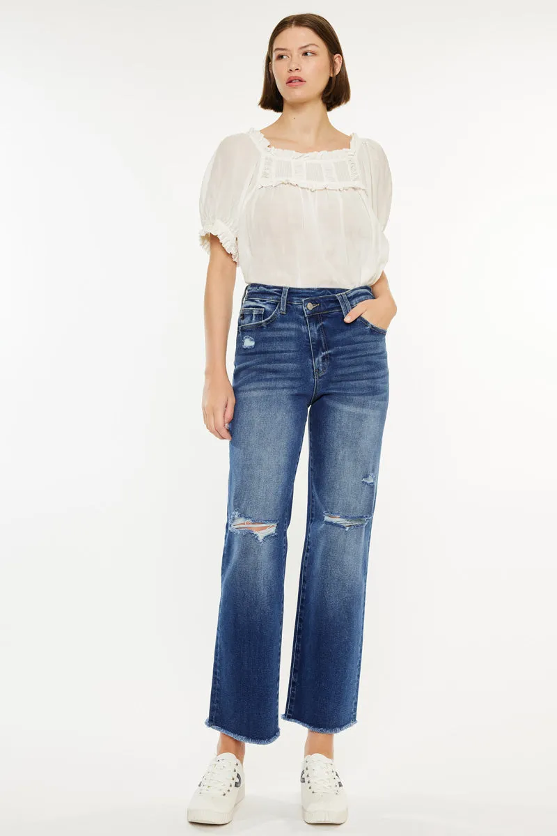 Mollie Essentials High Rise 90's Criss Cross Jeans