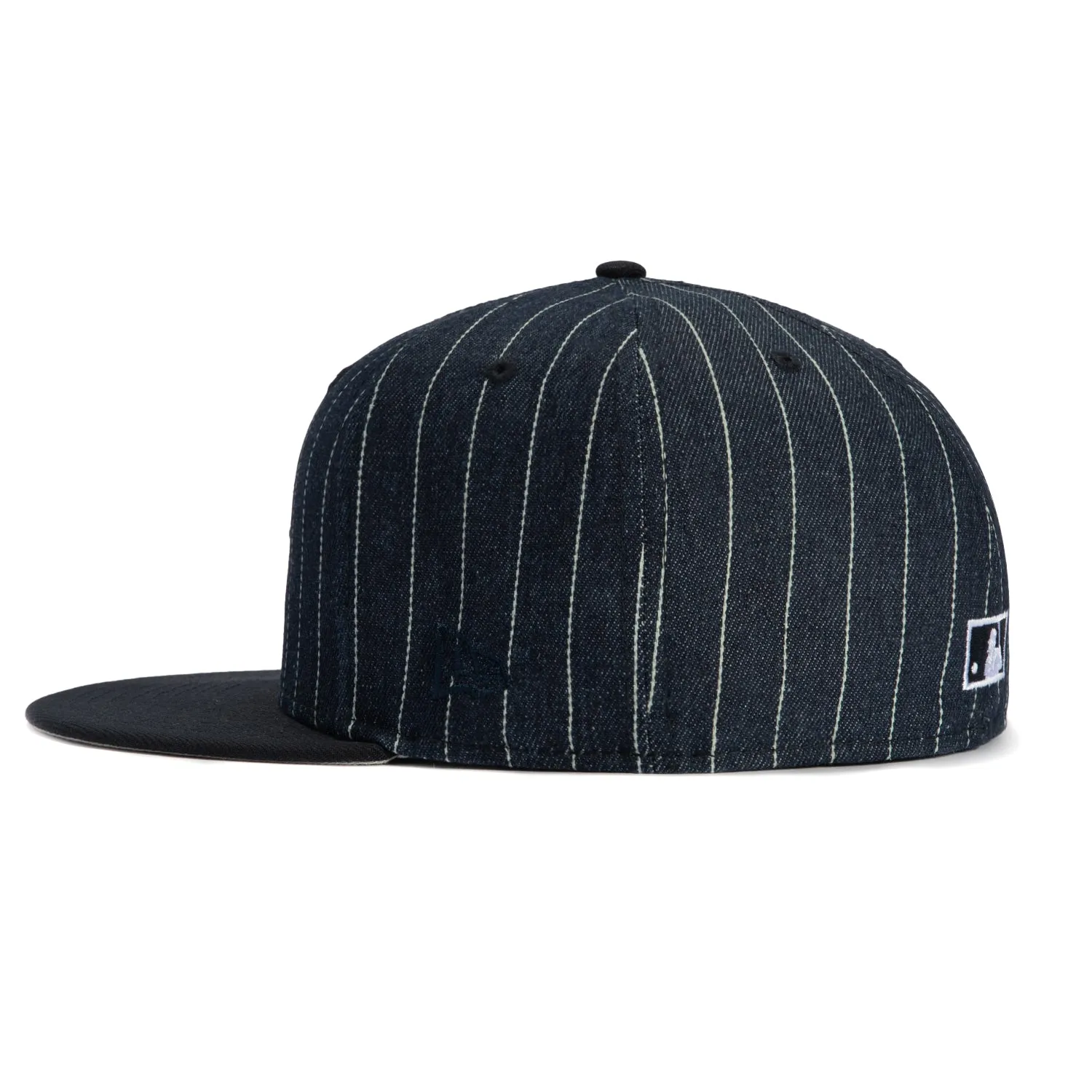 New Era 59Fifty Denim Pinstripe Chicago White Sox 2005 World Series Patch Hat - Navy