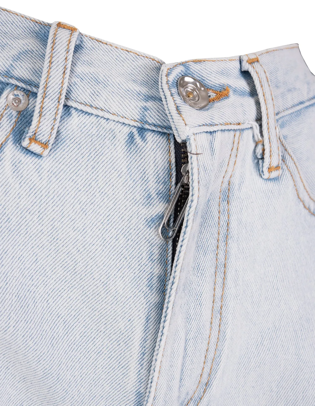Off-White Logo Patch Washed Denim Shorts