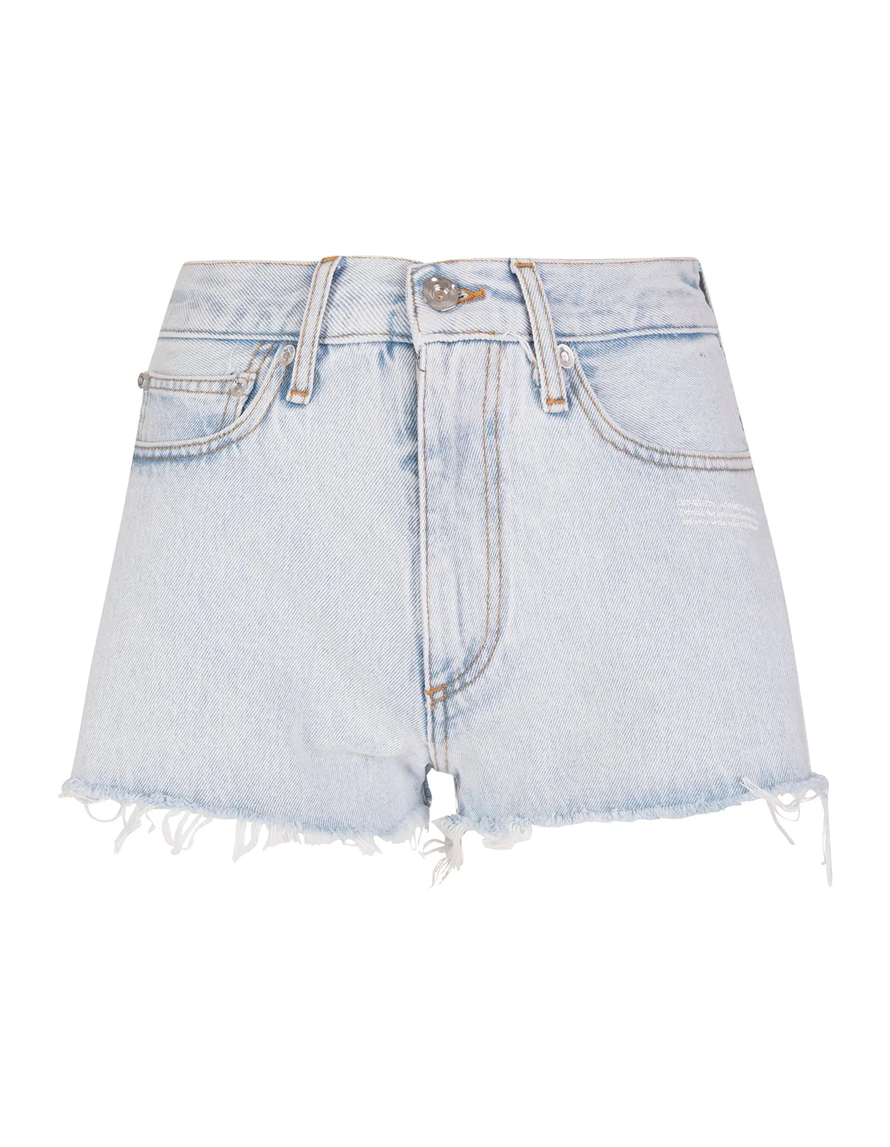 Off-White Logo Patch Washed Denim Shorts