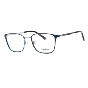 Pepe Jeans Men's Eyeglasses - Full Rim Blue Silver Rectangular Frame | PJ1383 C4