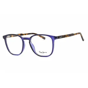 Pepe Jeans Unisex Eyeglasses - Full Rim Crystal Blue Plastic Rectangular | PJ3447 C2