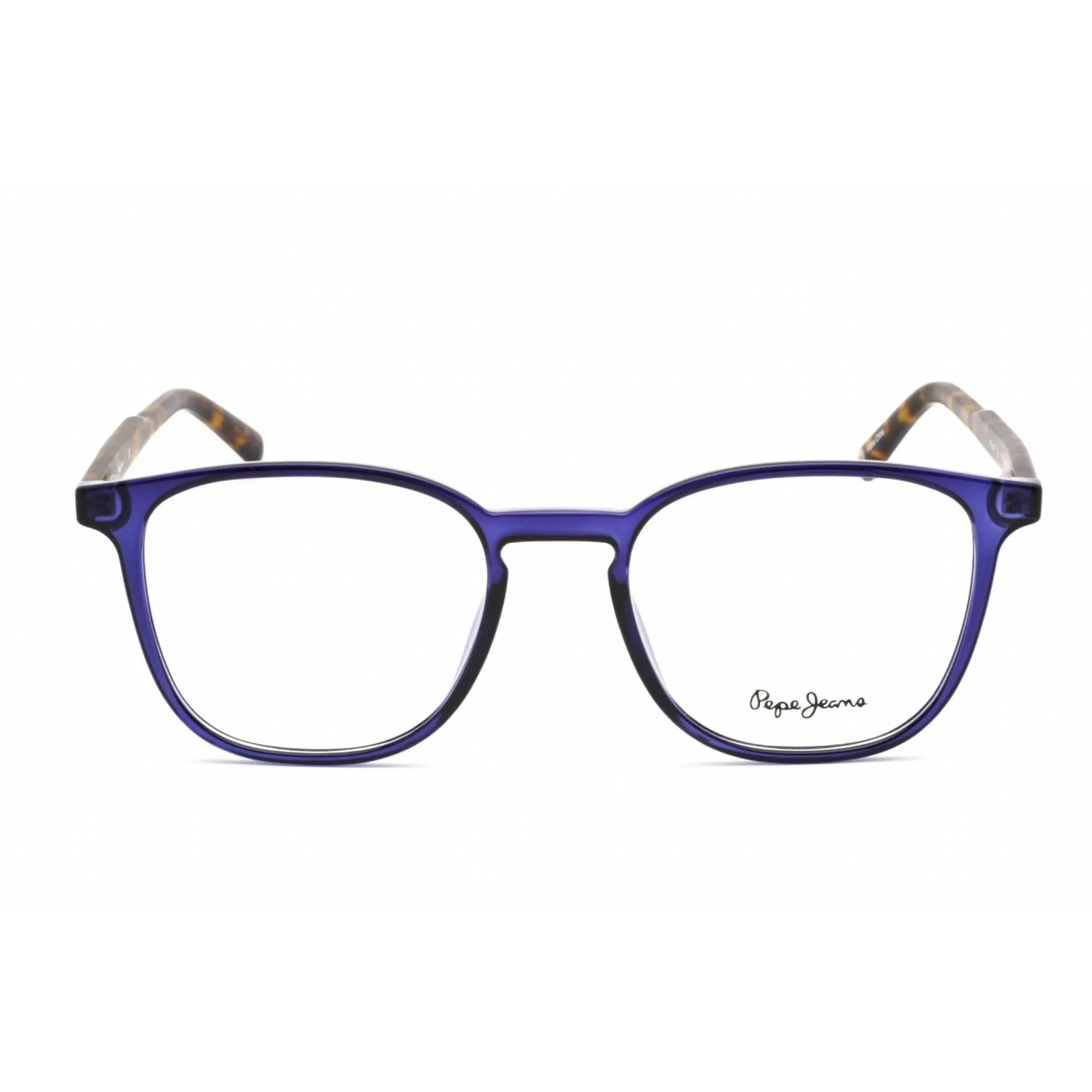 Pepe Jeans Unisex Eyeglasses - Full Rim Crystal Blue Plastic Rectangular | PJ3447 C2