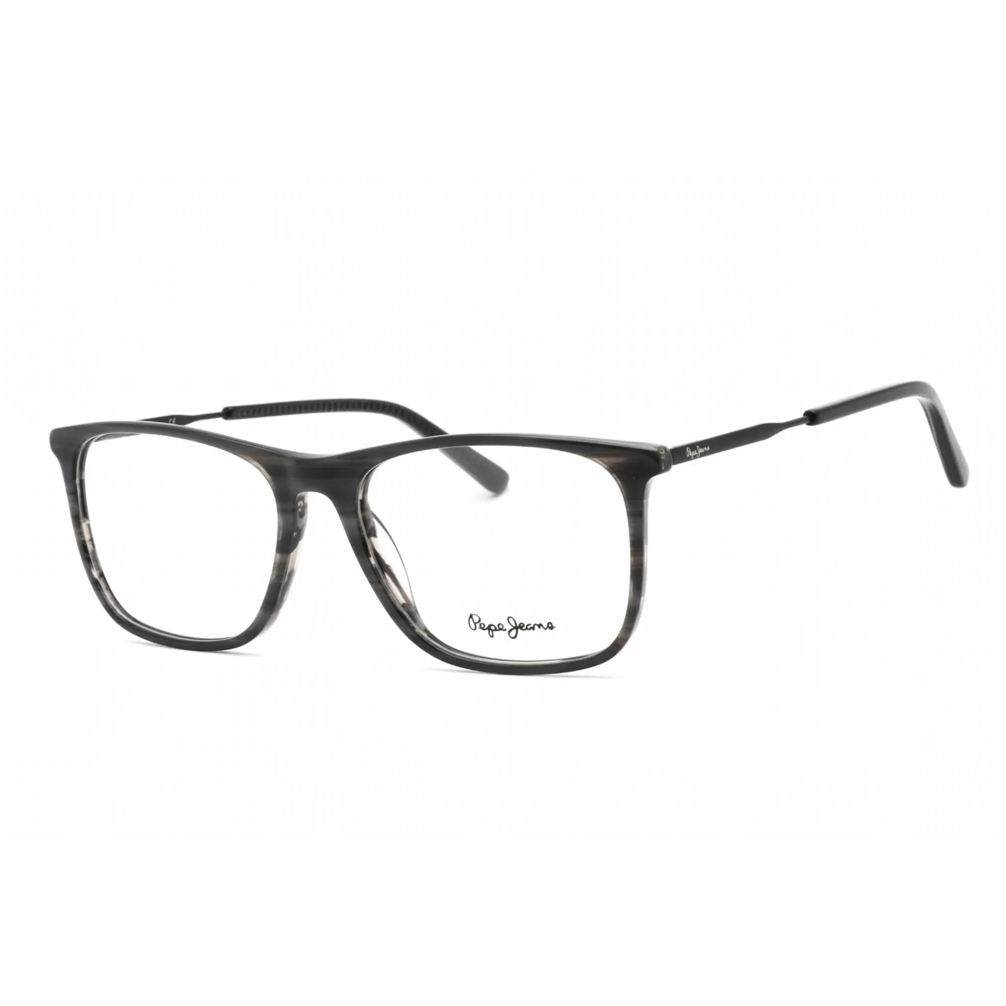Pepe Jeans Unisex Eyeglasses - Full Rim Grey Horn Plastic Rectangular | PJ3463 C1