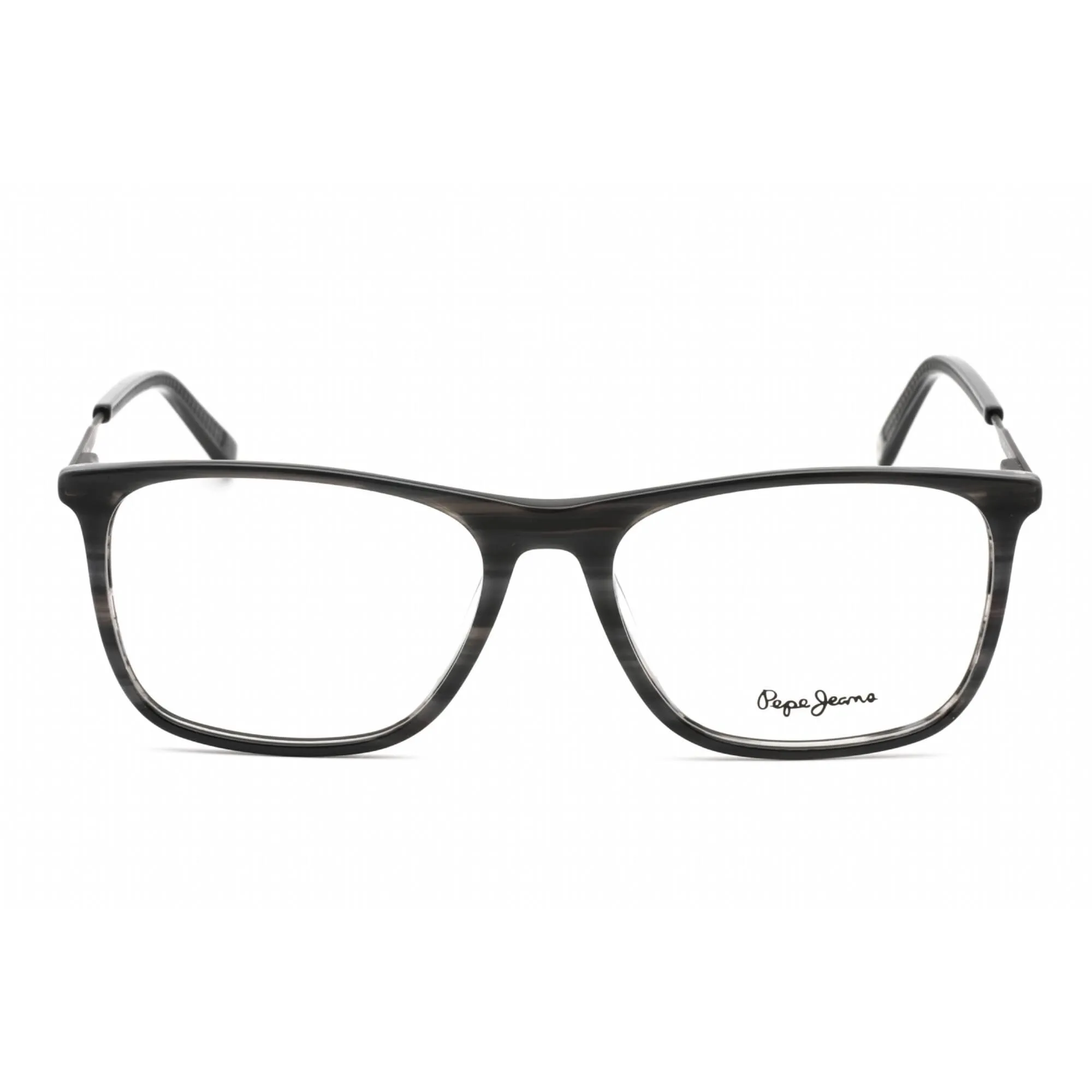 Pepe Jeans Unisex Eyeglasses - Full Rim Grey Horn Plastic Rectangular | PJ3463 C1