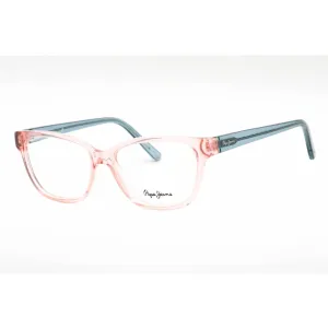 Pepe Jeans Women's Eyeglasses - Full Rim Pink Plastic Rectangular Frame | PJ3424 C4