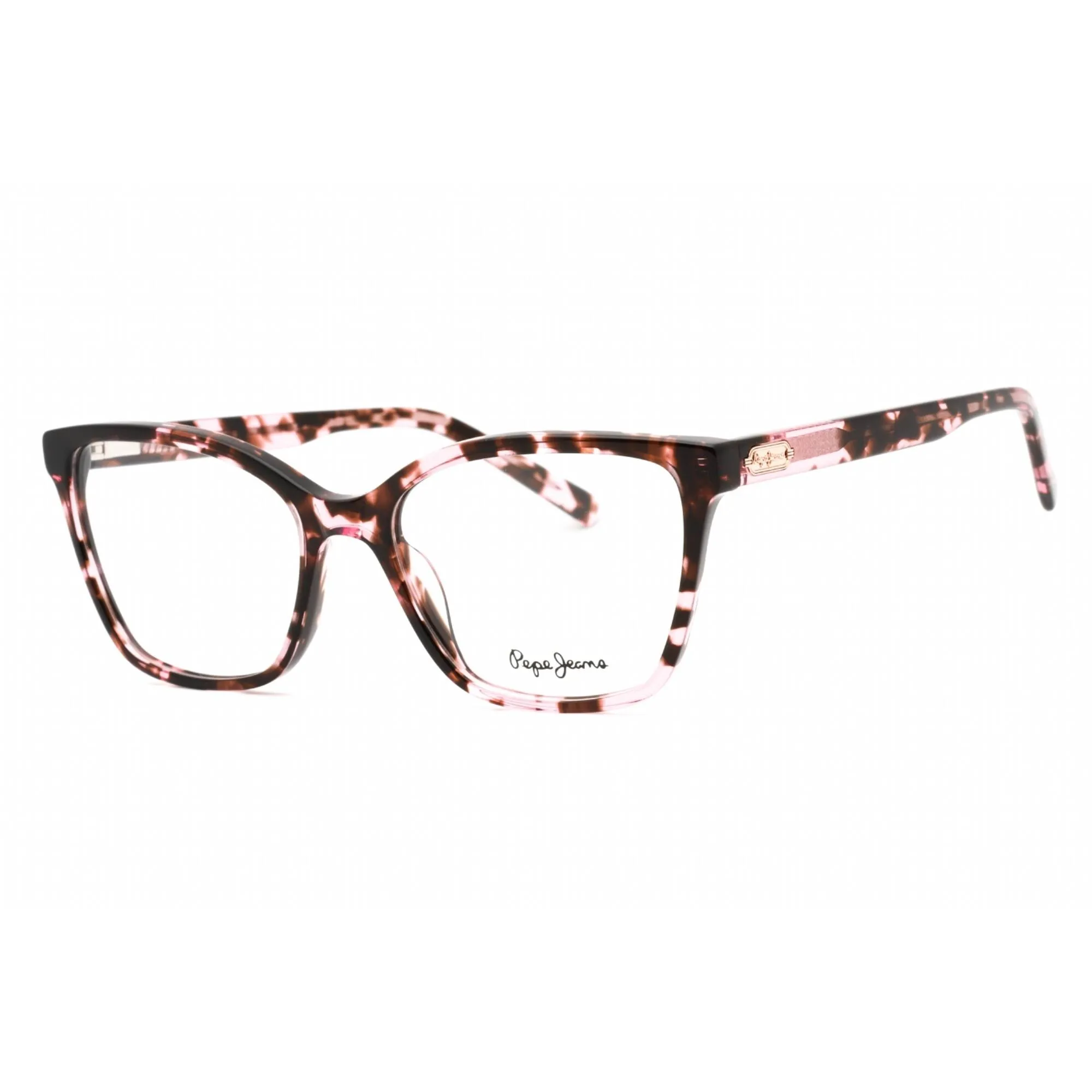 Pepe Jeans Women's Eyeglasses - Gloss Pink Horn Plastic Cat Eye Frame | PJ3454 C2