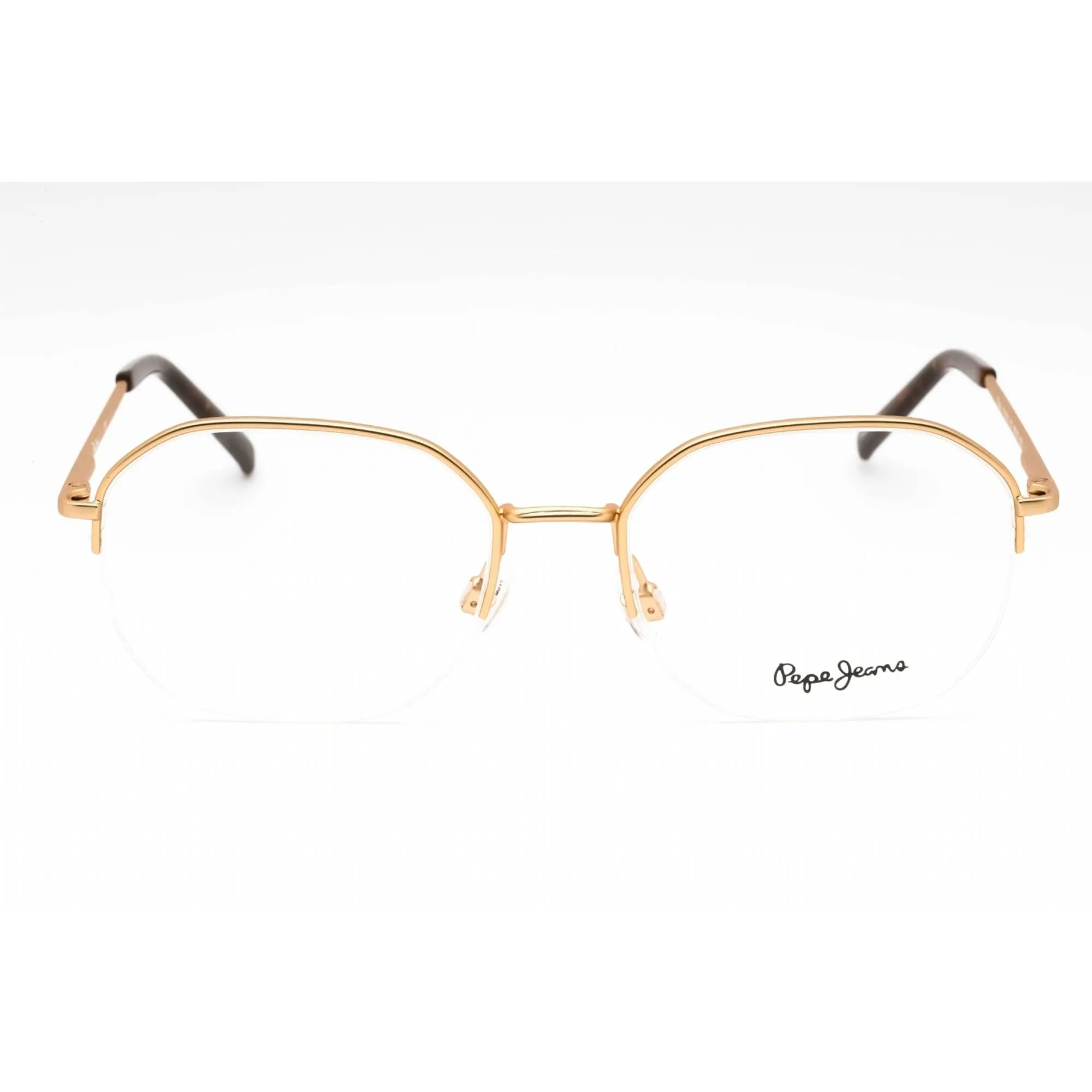 Pepe Jeans Women's Eyeglasses - Gold Metal Geometric Half Rim Frame | PJ1322 C1