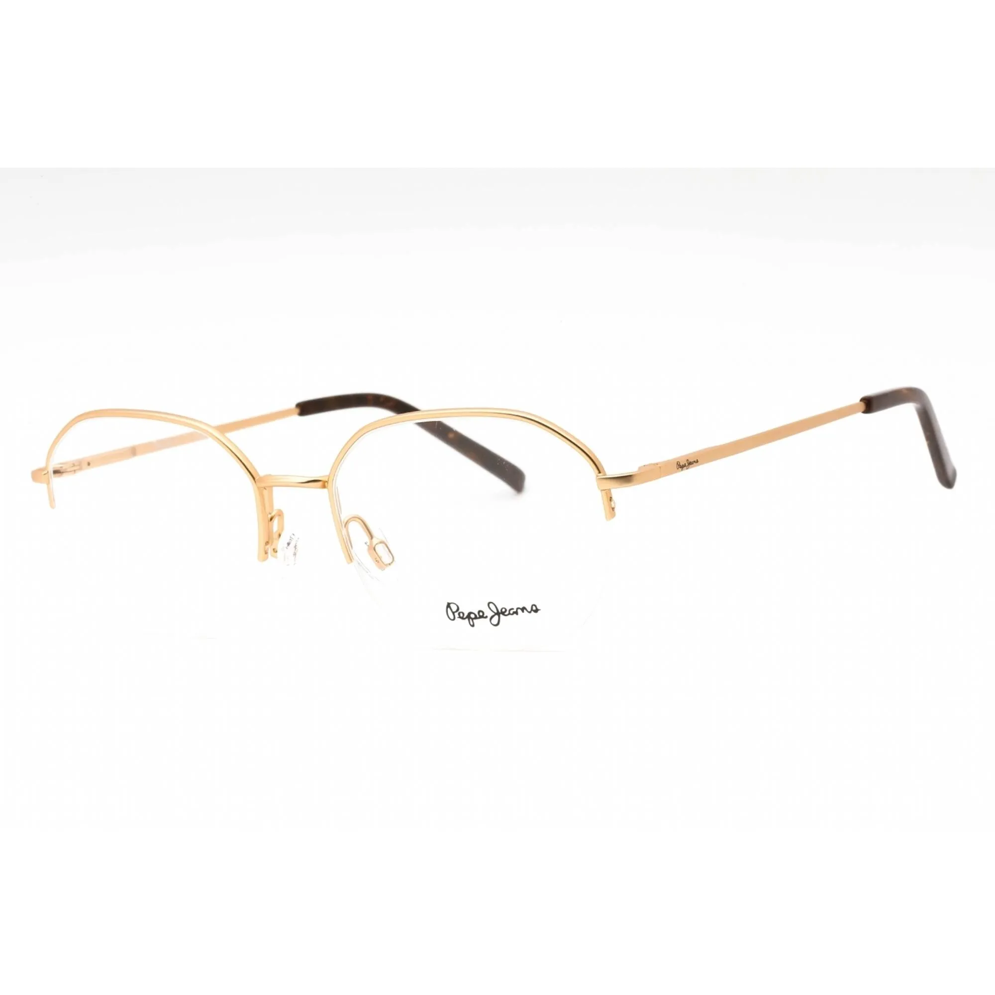 Pepe Jeans Women's Eyeglasses - Gold Metal Geometric Half Rim Frame | PJ1322 C1