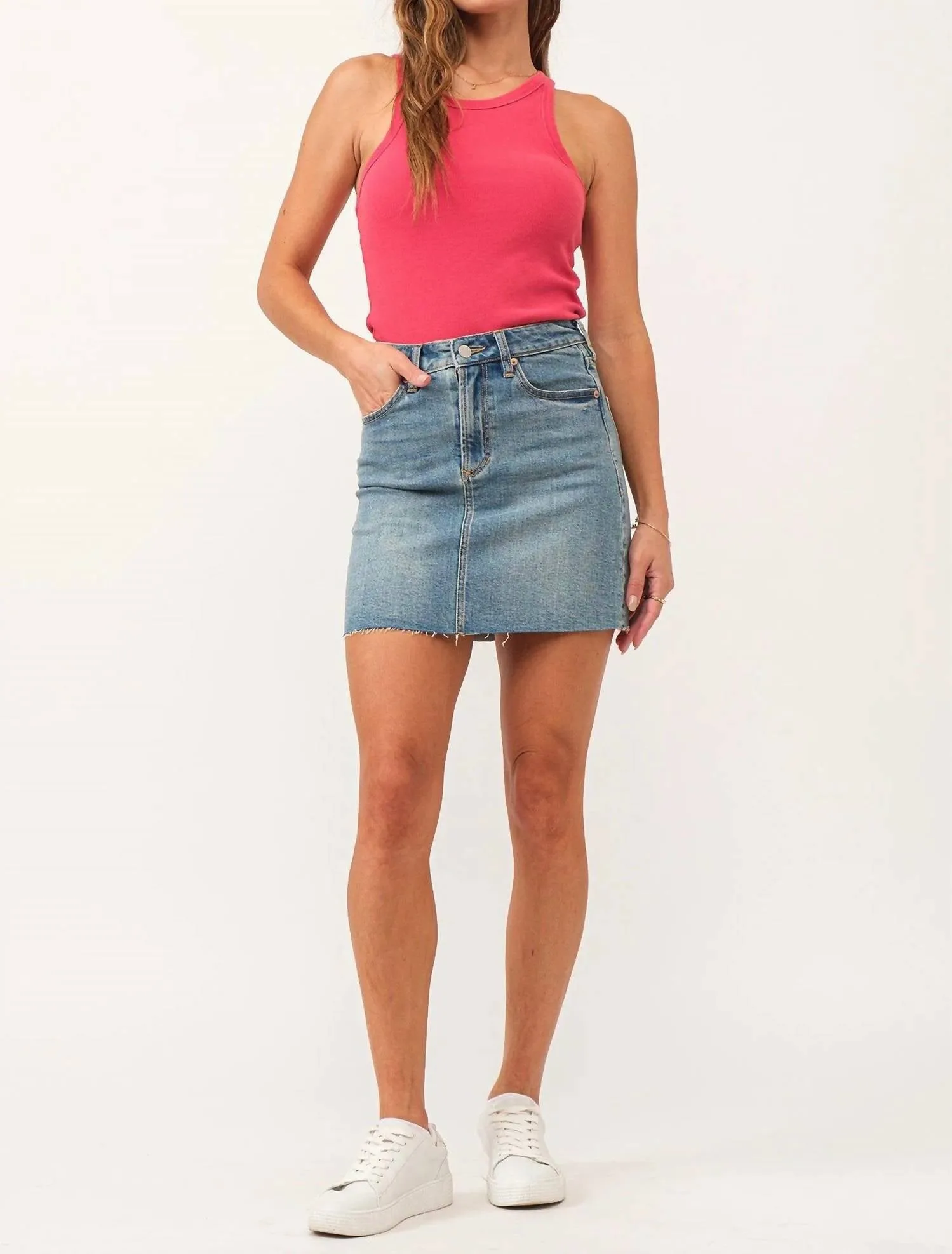 Quinn Denim Skirt In Bridgeport