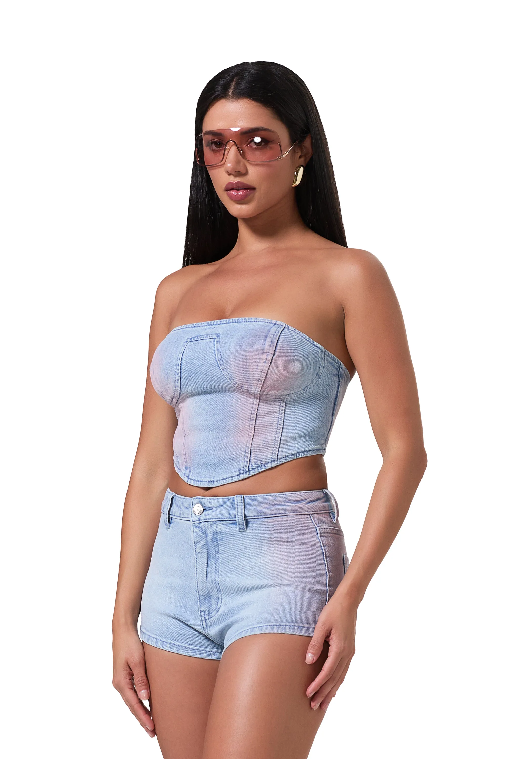 Reid Top - Blue Pink Wash
