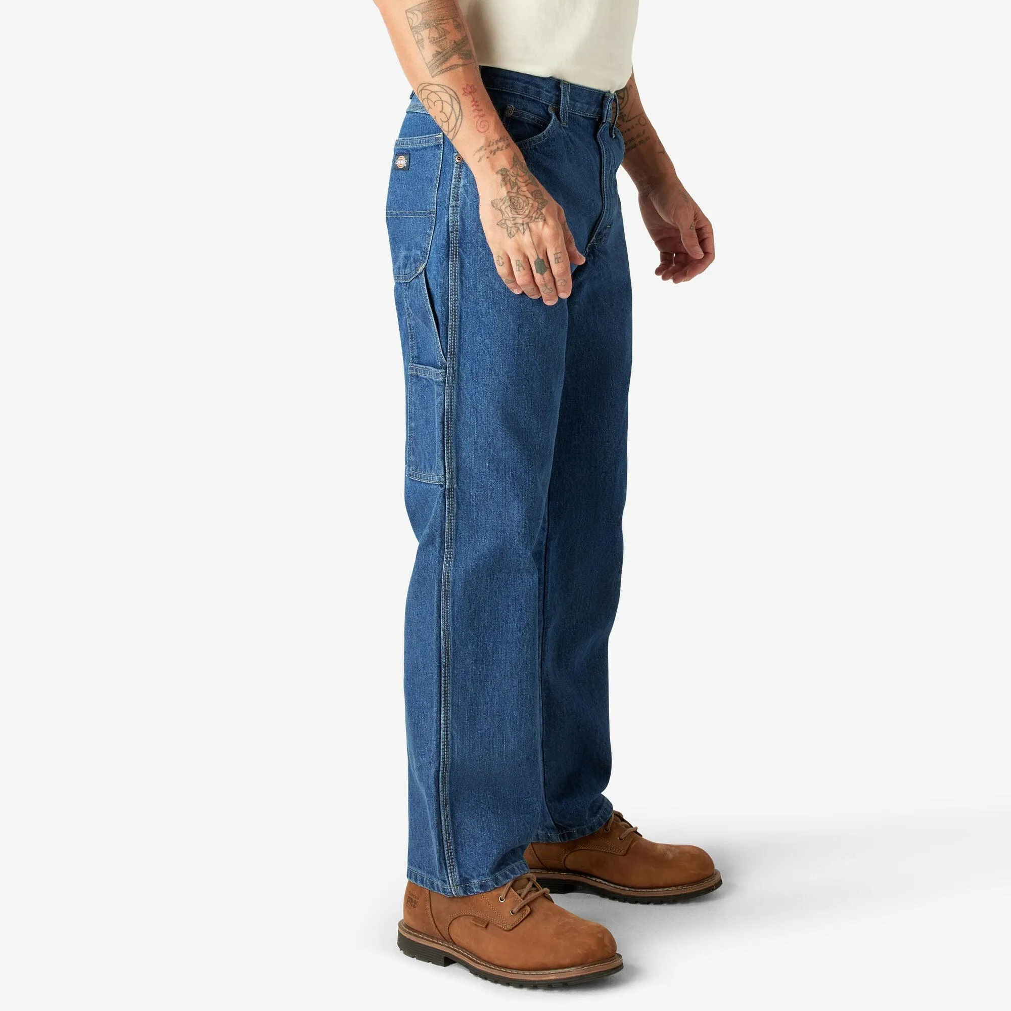 Relaxed Fit Heavyweight Carpenter Jeans, Stonewashed Indigo Blue