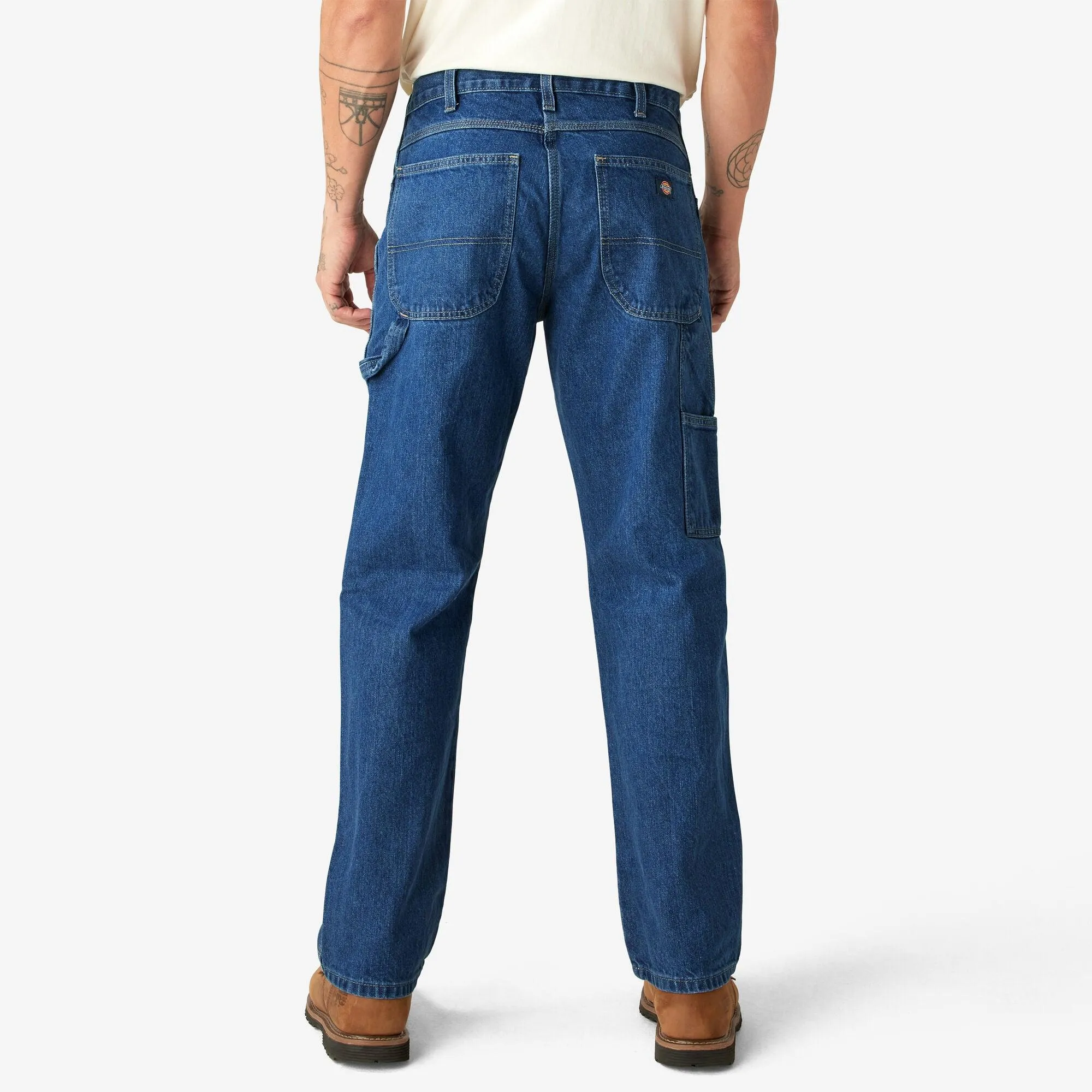 Relaxed Fit Heavyweight Carpenter Jeans, Stonewashed Indigo Blue