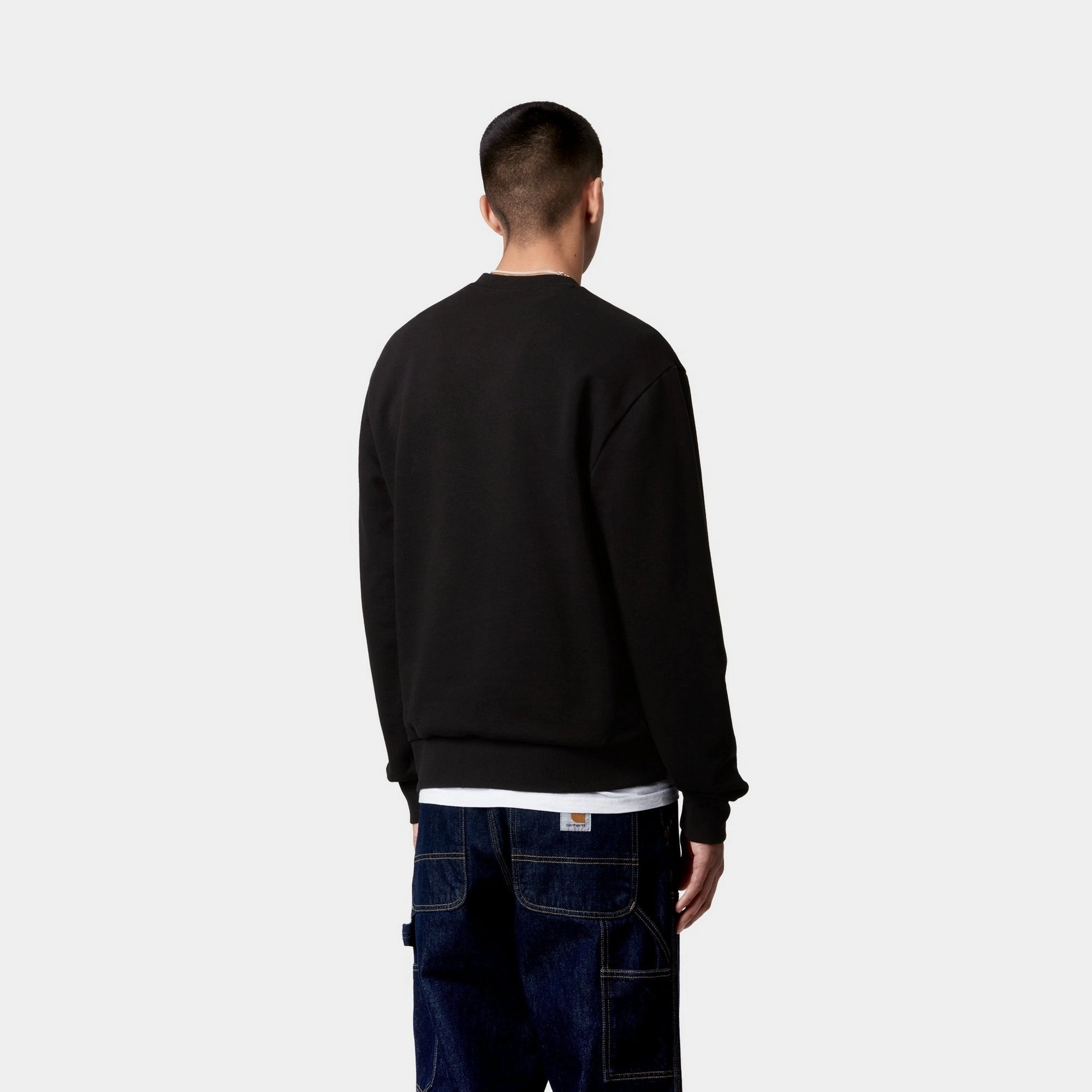 Script Embroidery Sweatshirt | Black / White