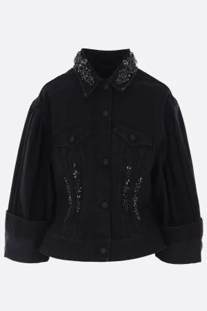 Sculpted cropped jacket in denim
