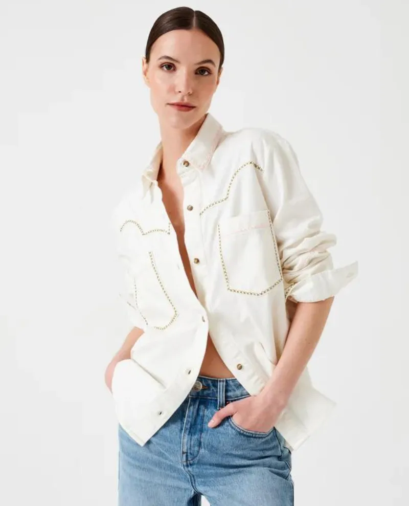 Seventy   Mochi Ray Ecru Denim Blouse