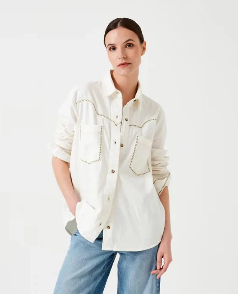 Seventy   Mochi Ray Ecru Denim Blouse