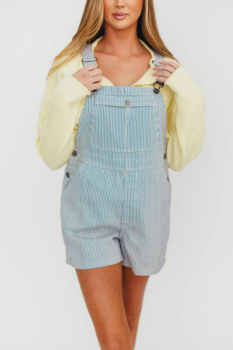 Shannon Overalls in Denim/White