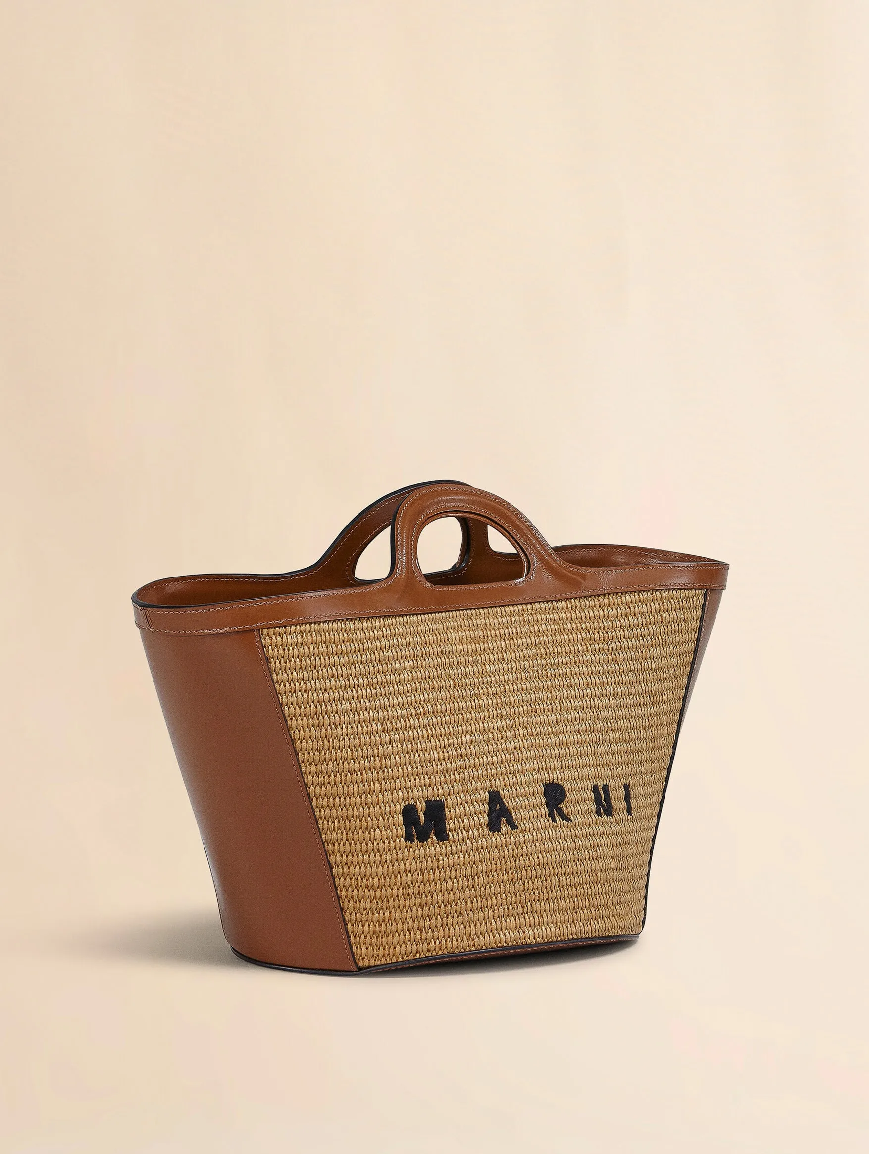 Small Tropicalia Tote Bag in Brown