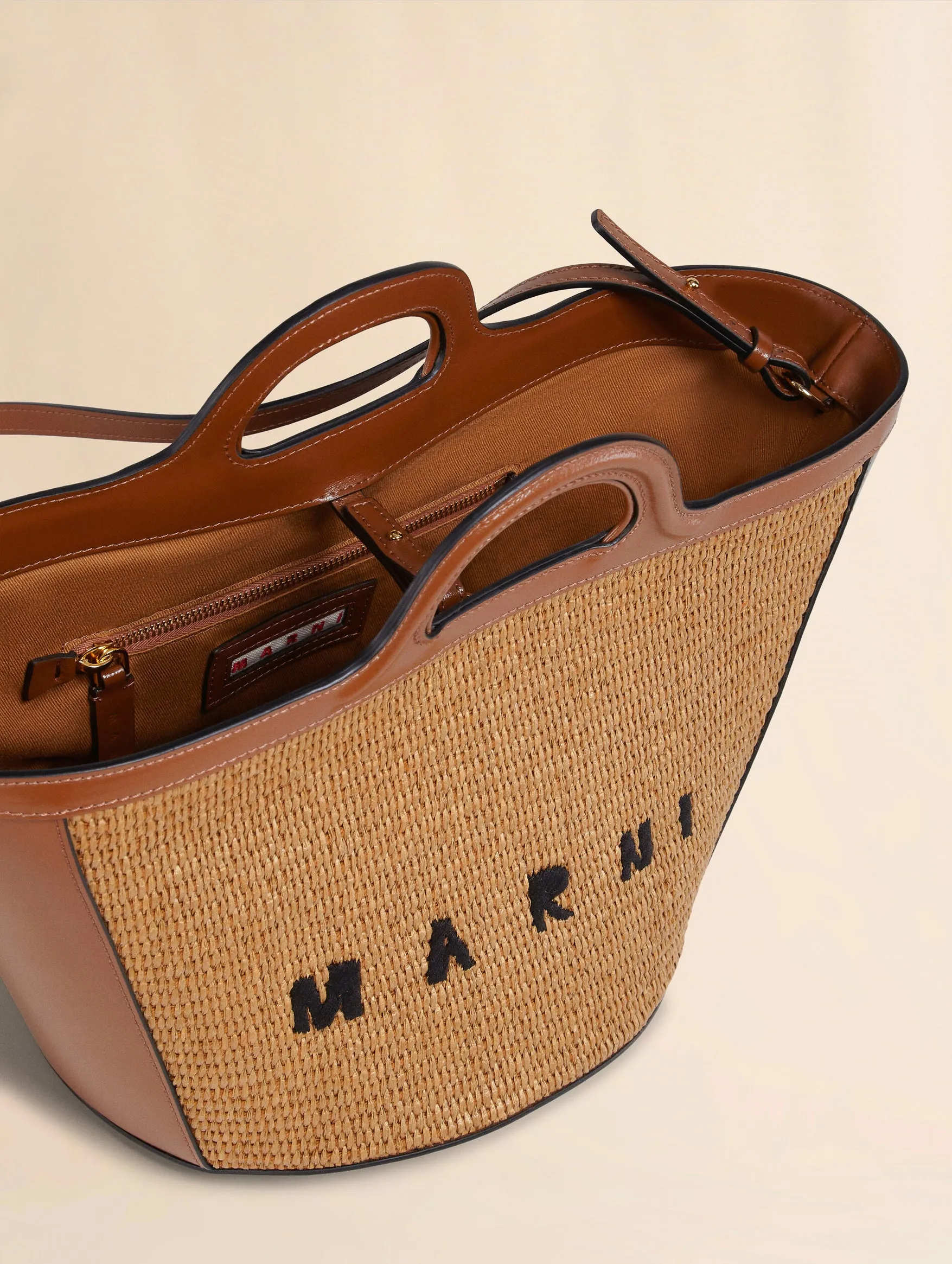 Small Tropicalia Tote Bag in Brown