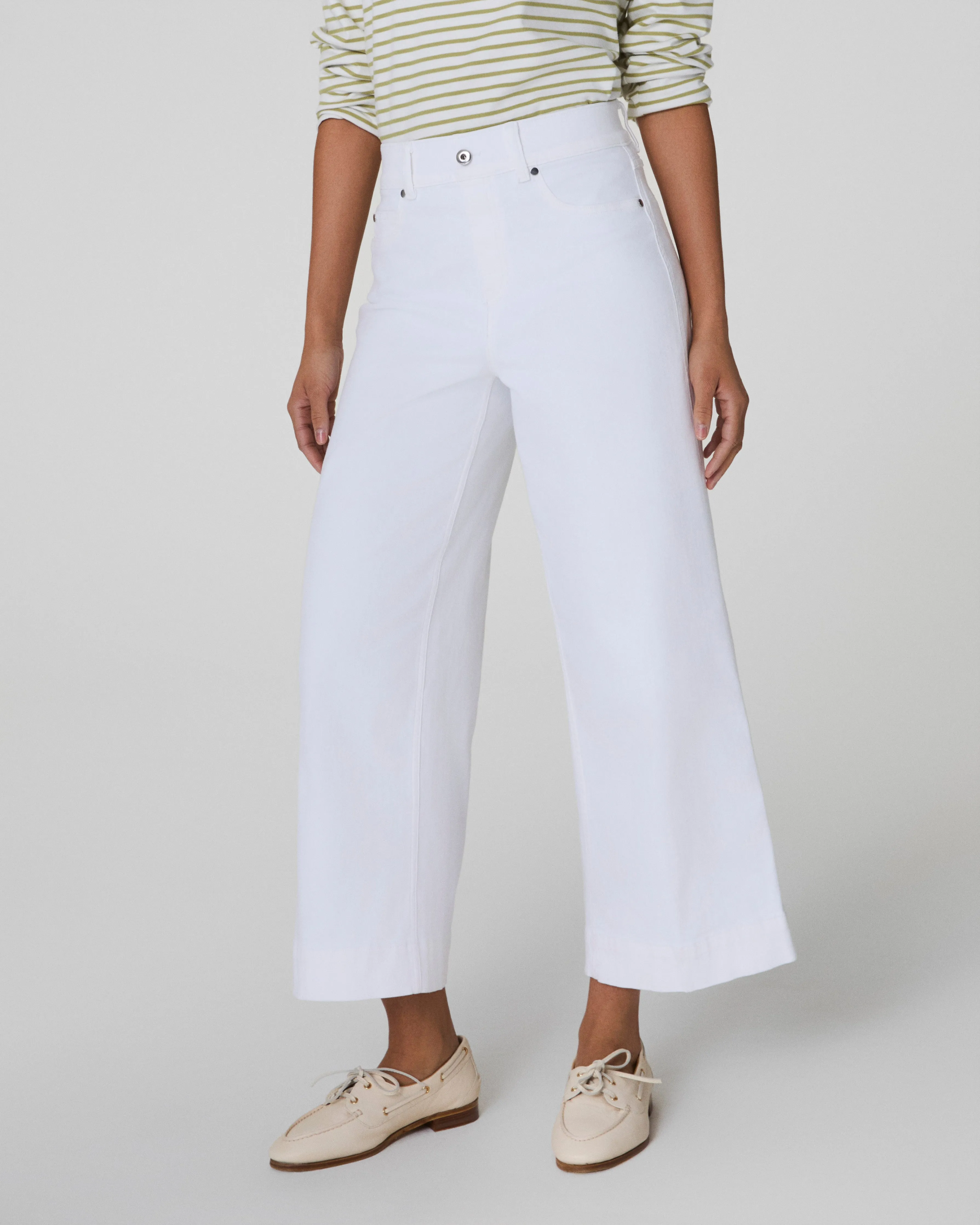 SPANXshape™ EveryWear Cropped Wide Leg Jeans, White