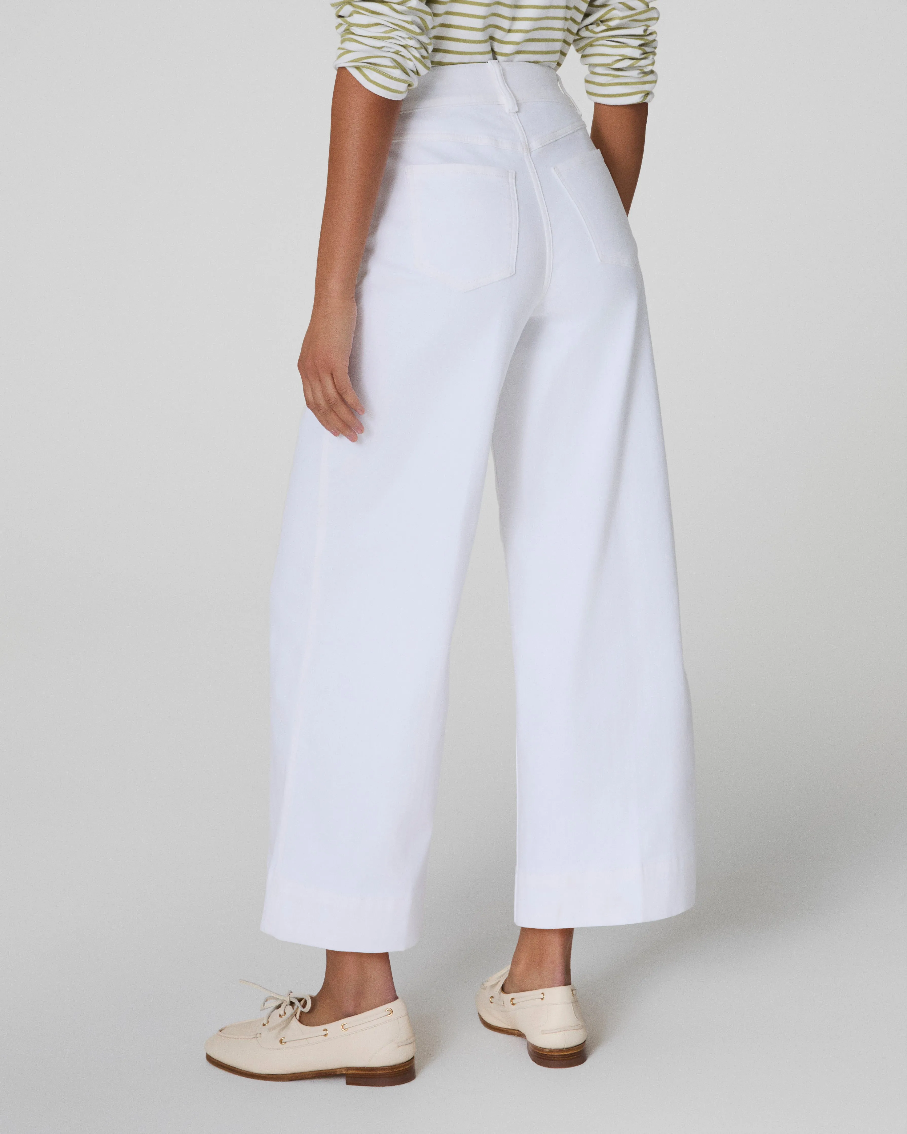 SPANXshape™ EveryWear Cropped Wide Leg Jeans, White