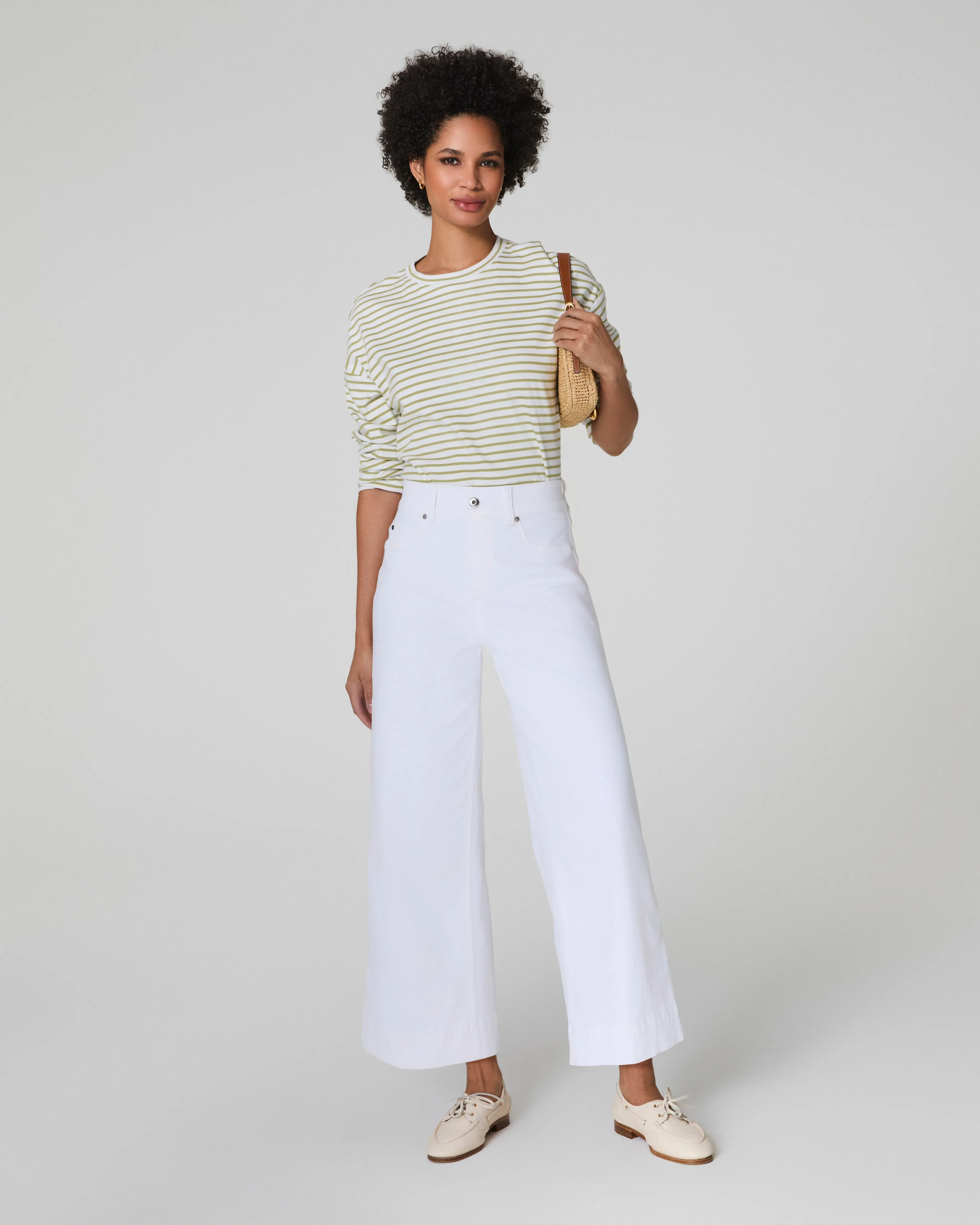 SPANXshape™ EveryWear Cropped Wide Leg Jeans, White