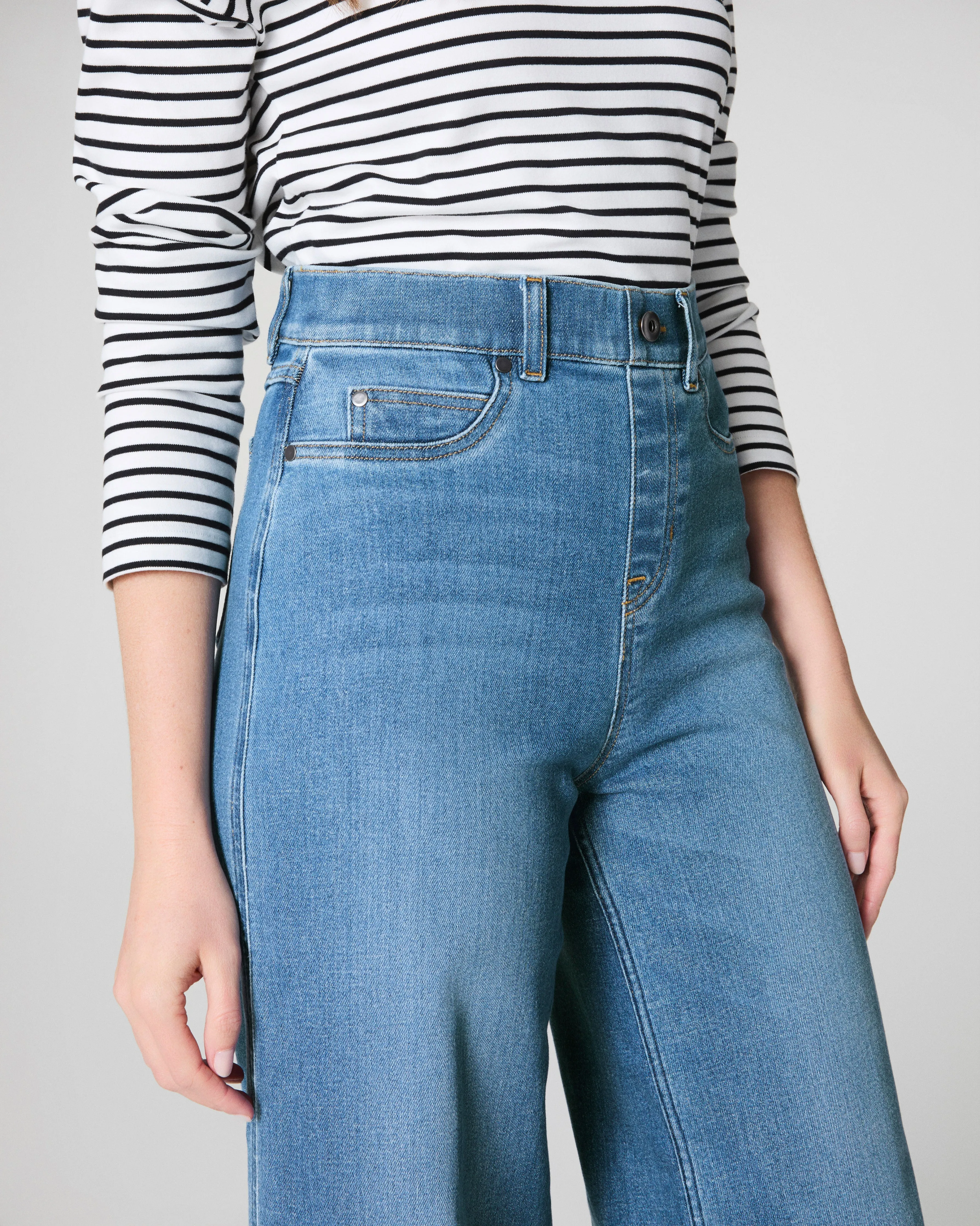 SPANXshape™ EveryWear Wide Leg Jeans, Stonewashed Blue