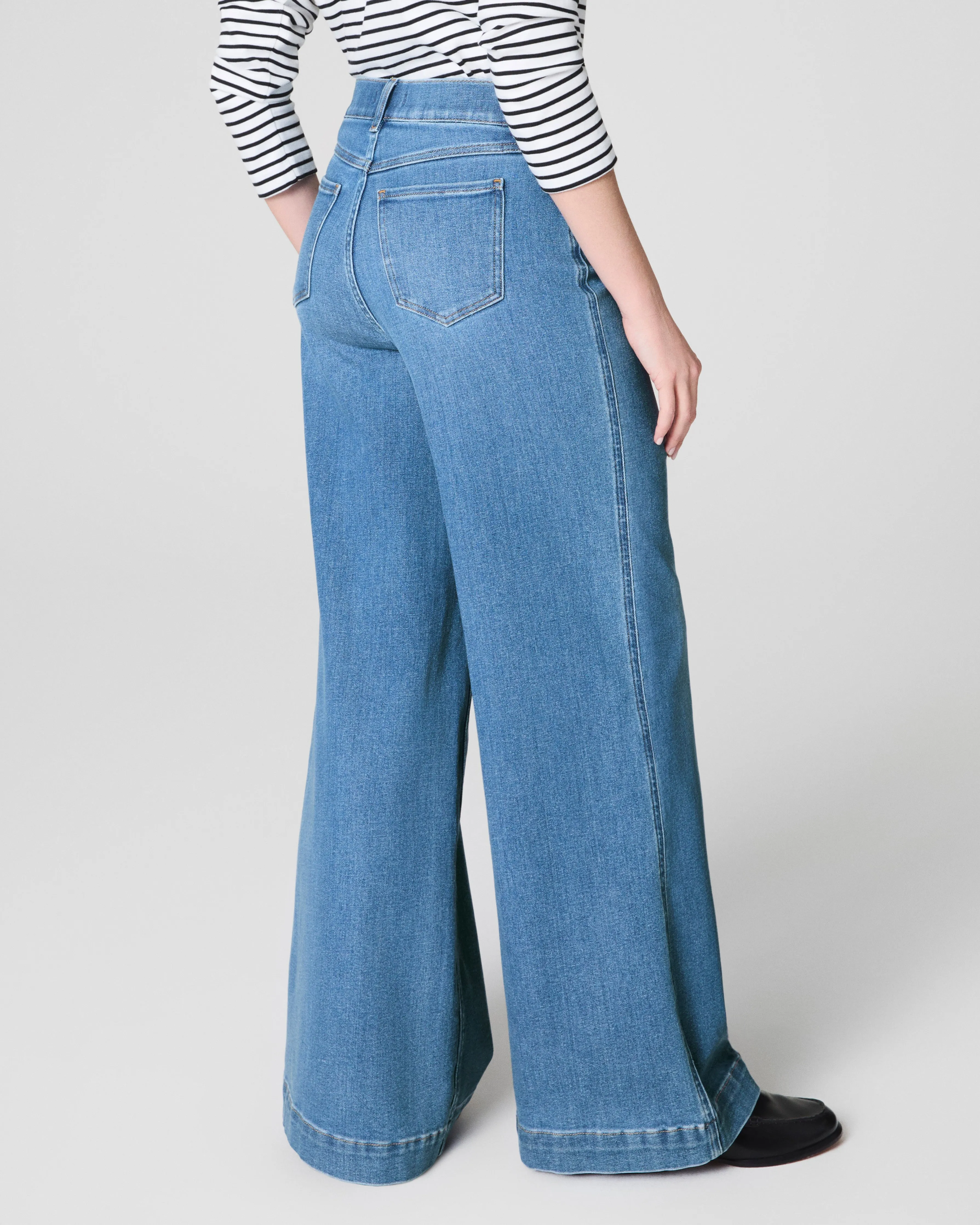 SPANXshape™ EveryWear Wide Leg Jeans, Stonewashed Blue