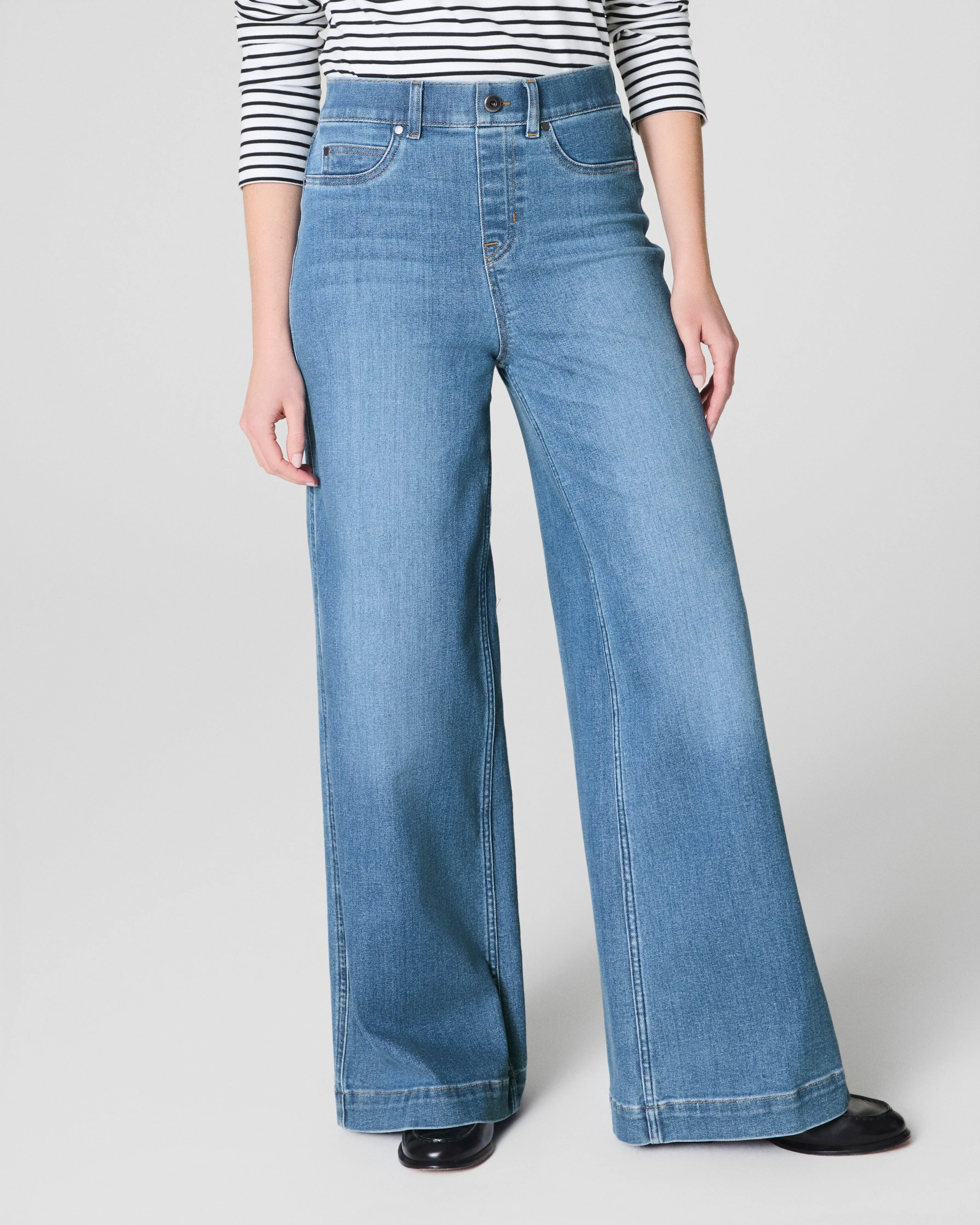 SPANXshape™ EveryWear Wide Leg Jeans, Stonewashed Blue