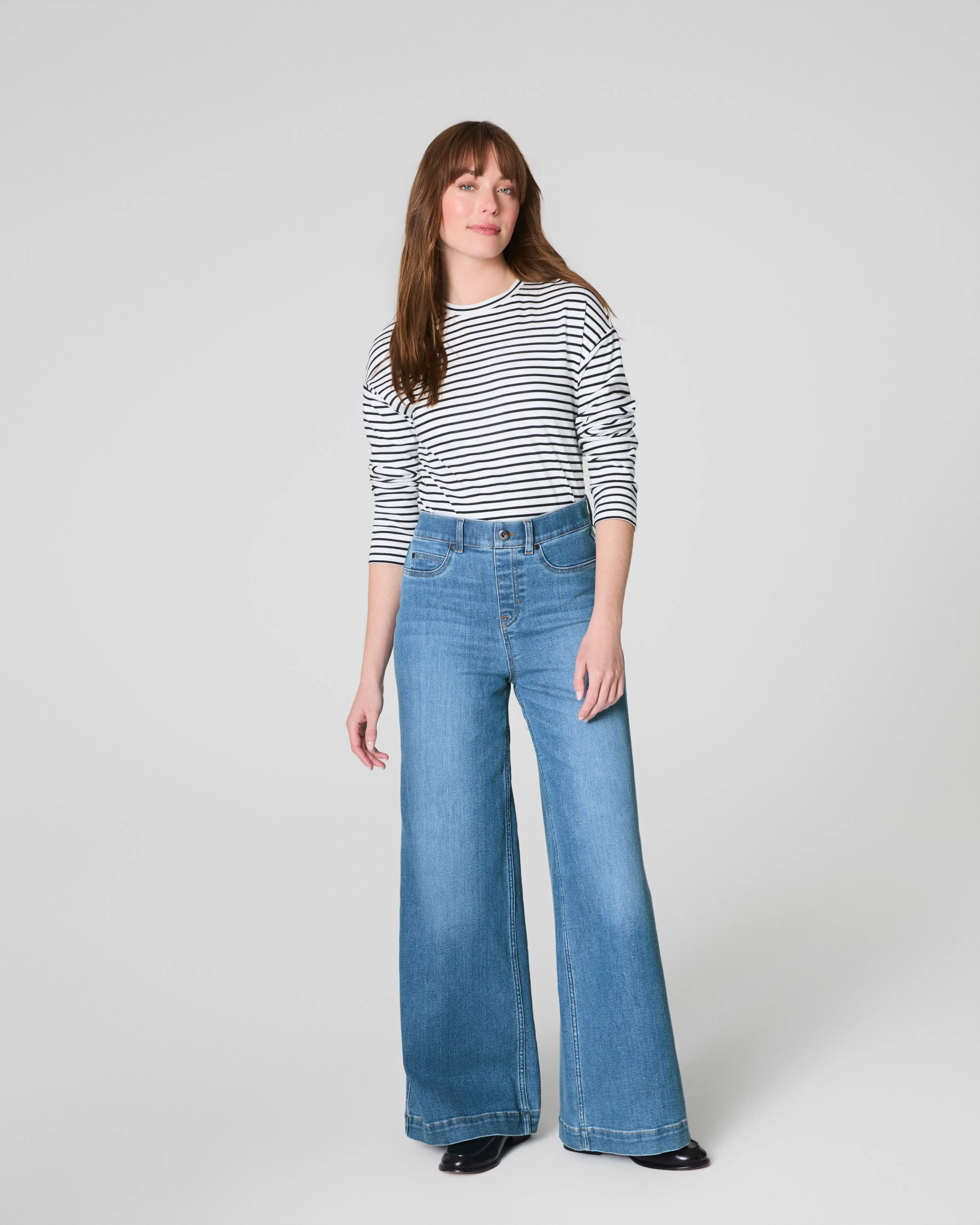 SPANXshape™ EveryWear Wide Leg Jeans, Stonewashed Blue